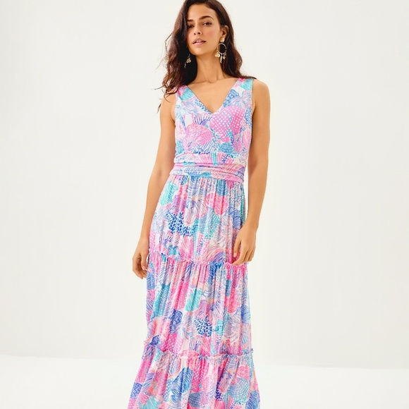 NWOT LILLY PULITZER Skylar Midi Dress - Picture 1 of 6